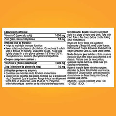 Redoxon Double Action Vitamin C And Zinc - Vitamin C With Zinc Effervescent Tablets For Immunity Support, Zinc And Vitamin C Supplement, Immune Support For Adults, 60 Orange Flavour Tablets