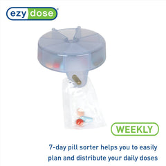 EZY DOSE Weekly (7-Day) Pill Organizer, Vitamin and Medicine System, Includes Sorter, Sealer, Batteries, and 200 Easy-Tear Pill Pouches