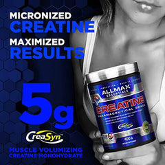 ALLMAX Nutrition - Creatine Monohydrate, Micronized Creatine Powder for Strength and Muscle Recovery, Gluten Free & Fast Absorbing 400g