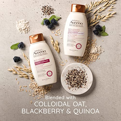 Aveeno Blackberry & Quinoa Strengthening Shampoo for Colour-Treated Hair, Moisturizing, Colour-Protecting, 354 milliliters