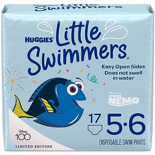 HUGGIES Swim Diapers, Size 5-6 Large, Huggies Little Swimmers Disposable Swimpants, 17 ct ( Packaging may vary )