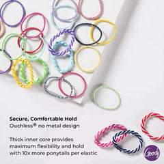 Goody Girls Ouchless Elastic Hair Ties, No-metal, 60 count, Assorted Colors