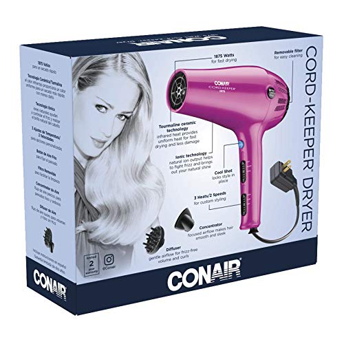Conair 1, 875-Watt Cord-Keeper Styler, 1 Count, Pink, 1 EA (209BCR)