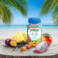 Centrum Junior MultiGummies Tropical Fruit Multivitamin and Multimineral Supplement, Pineapple-Mango, Dragonfruit, and Passionfruit Flavours, 60 count