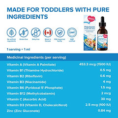 Allmoms - Polyvitamin Drops with Zinc, 50ml - 9 Essential Vitamins and Minerals for Healthy Growth and Development in Toddlers - Immunity Boost, Appetite, Vision Care and Brain Health - 1 to 3 Years