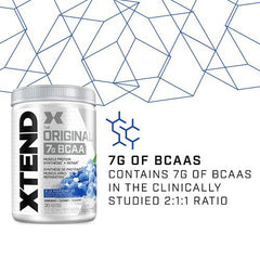 Scivation XTEND Original BCAA Powder | Sugar Free Post Workout Muscle Recovery Drink with Amino Acids | 7g BCAAs for Men & Women | 30 Servings, Blue Raspberry Ice