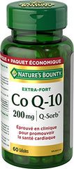 Nature's Bounty Co Q10 Extra Strength 200mg Supplement Promotes Heart Health, Multi-colored, 60 Softgels
