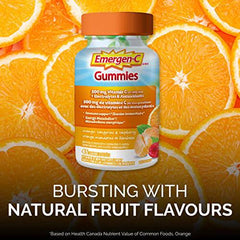 Emergen-C Immune Support Gummies, A Boost of Vitamins and Minerals, Orange, Tangerine & Raspberry Mix, 45 Gummies