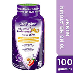 Vitafusion Sleepwell Plus Adult Vitamin Gummies,10mg Melatonin Per Daily Dose, Helps Improve Sleep Quality, 100 Count, Packaging May Vary