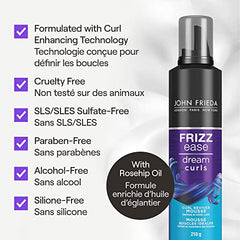 John Frieda Frizz Ease Curl Reviver Mousse Duo, for Curly and Wavy Hair | SLS/SLES Sulfate Free, Silicone Free, Paraben Free (Pack of 2)