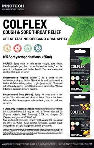 Innotech Nutrition Colflex Oregano Throat Spray, Arctic Mint - 25 ml, Multi-colored