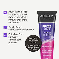 John Frieda Frizz Ease Forever Smooth Frizz Fighting Shampoo & Conditioner Set, For Smooth Hair| Phthalate Free Formula, Cruelty Free (2 x 250 mL)