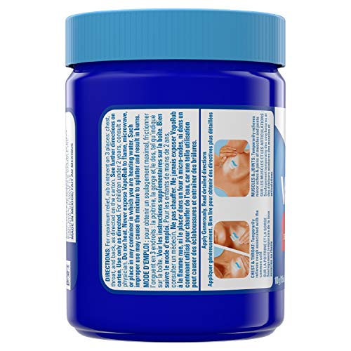 Vicks VapoRub Nasal Decongestant, Cough Suppressant, Relief from Cold, Aches, & Pains, Chest Rub Ointment, Original Scent, 100 g/115 mL ( Packaging May Vary )