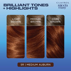 Clairol Nice'n Easy Permanent Hair Dye, 5R Medium Auburn Hair Color, 1 Count