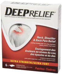 Deep Relief Extra Strength Warming Heat Pain Relief Patch, Treat Sore Muscles and Joints, 6 count