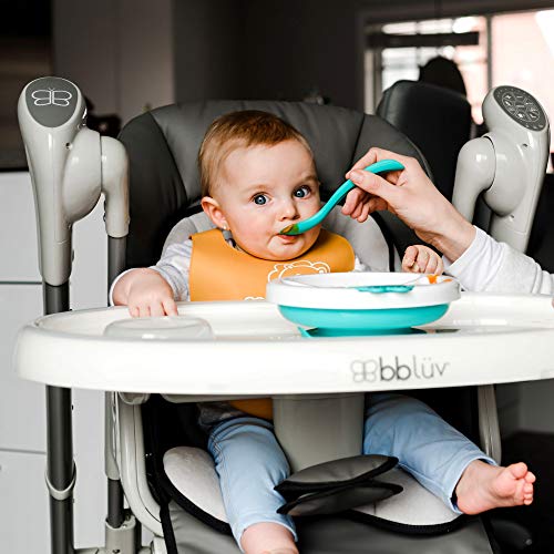 bblüv - Platö - Warming Plate - 3 Compartment, Non-Toxic, BPA Free with Suction Base for Baby Toddler (Aqua)