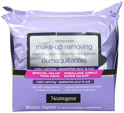 Neutrogena Makeup Remover Cleansing Face Wipes, Night Calming Facial Wipes, 50 Count