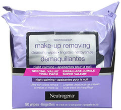 Neutrogena Makeup Remover Cleansing Face Wipes, Night Calming Facial Wipes, 50 Count