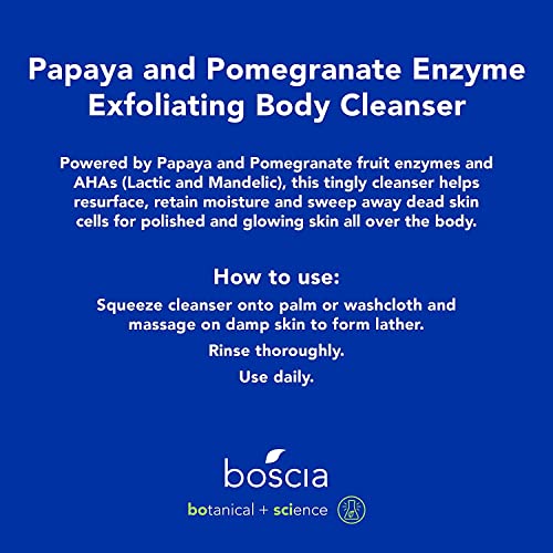 boscia Skin Nutrition Body Cleanser. Resurfacing Cleanser Smooths & Brightens Skin. AHA / BHA. Exfoliating & Moisturizing Body Wash. Vegan Skincare