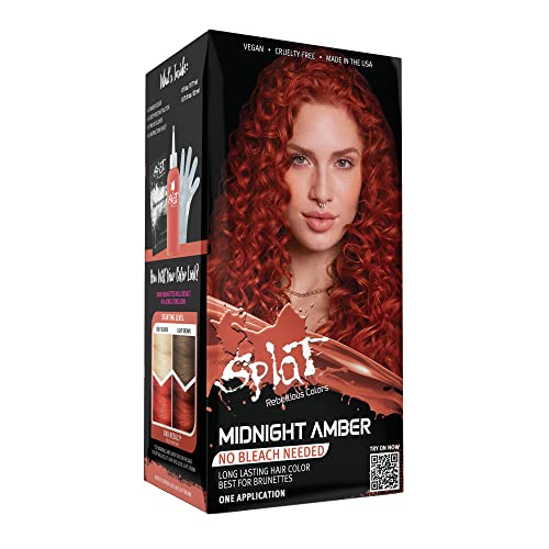 SPLAT Midnight Amber Bleach-Free Hair Coloring Kit – Lasts Up to 30 Washes