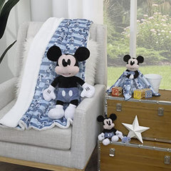 Disney Mickey Mouse Blue, White and Black Lovey Security Blanket