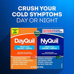 Vicks DayQuil Cold and Flu Medicine, Cough Suppressant, Nasal Decongestant, Pain Reliever, Fever Reducer, Non-Drowsy Formula, 24 Liquid Capsules