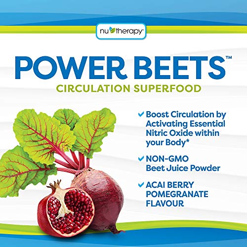 NuTherapy Power Beets Powder - Circulation Superfood Acai Berry Pomegranate Flavour 330 Gram