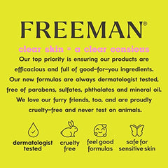 Freeman Charcoal & Black Sugar Gel Facial Mask and Facial Scrub, Polishing and Exfoliating, 1 Count, 6 fl oz/175 mL Tube