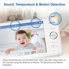 VTech 1080p Smart WiFi Remote Access 360 Degree Pan & Tilt Video Baby Monitor with 7” High Definition 720p Display, Night Light, RM7766HD