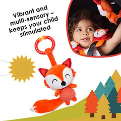 Diono Baby Fox Character Car Seat Straps & Toy, Shoulder Pads for Baby, Infant, Toddler, 2 Pack Soft Seat Belt Cushion and Stroller Harness Covers Helps Prevent Strap Irritation