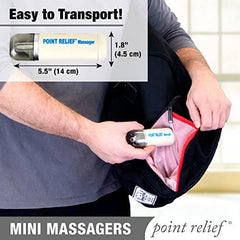 Point-Relief Mini Massager for Handheld Targeted Massage Therapy Relieve Muscle Pain, Tension, and Stress, White (14-1050)