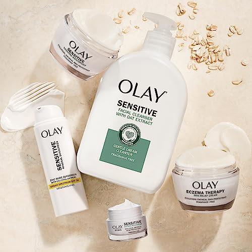 Olay Sensitive Facial Cleanser with Oat Extract Gentle Cream Cleanser, 473mL (16 fl oz)