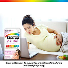 Centrum Prenatal Vitamin Tablet, Postpartum Multivitamin and Mineral Supplement, Essential Prenatal Vitamins, 100 Count (Packaging May Vary)