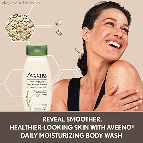 Aveeno Daily Moisturizing Body Wash with Pump, Colloidal Oatmeal, Women's, Men's - Sensitive, Combination Skin - Hydrating, Soap-Free Body Scrub, 975 mL