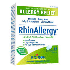 Boiron RhinAllergy for Relief from Allergy Symptoms of Sneezing, Runny Nose, and Itchy Eyes or Throat- 60 Tablets