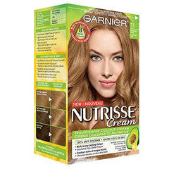 Garnier Nutrisse Cream, Permanent Hair Colour, 73 Dark Golden Blonde, 100% Grey Coverage, Nourished Hair Enriched With Avocado Oil, 1 Application