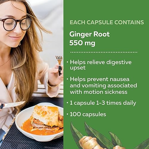Nature's Way Ginger Root, Relieves Gastrointestinal Discomfort, 100 Vegetarian Capsules