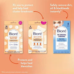 Bioré Day or Night Pimple Patches, Hydrocolloid Acne Patches to Cover & Reduce Blemishes, For Oily Skin, Dye Free, 30 count