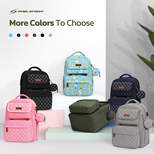 Maelstrom Large Diaper Bag,29L-45L Expandable Diaper Bag Backpack for 2 Kids/Twins Baby Stuff, with Removable Cross Body Bottle Bag for Mom/Dad,Stylish Baby Bag Gift for Boys/Girl-Army Green
