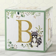 Kate Aspen Block Box (Set of 4) Woodland Baby, One Size, Shower Advice Card & Game (Set of 50), 28593NA