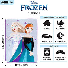 Franco Kids Bedding Ultra Soft Plush Micro Raschel Blanket, 62 in x 90 in, Disney Frozen 2