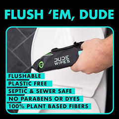 DUDE Wipes Flushable Wet Wipes Dispenser, Mint Chill, 48 Count (Pack of 3) Scented Wet Wipes with Vitamin-E, Aloe, Eucalyptus & Tea Tree Oils for at-Home Use, Septic and Sewer Safe