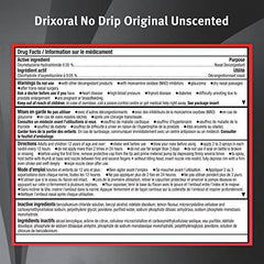 Drixoral No Drip Original Unscented Spray, Helps Relieve Nasal Congestion, 15ml