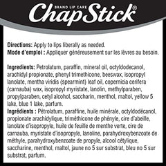 ChapStick Classic Lip Balm, Mint Flavour, 2 Tubes