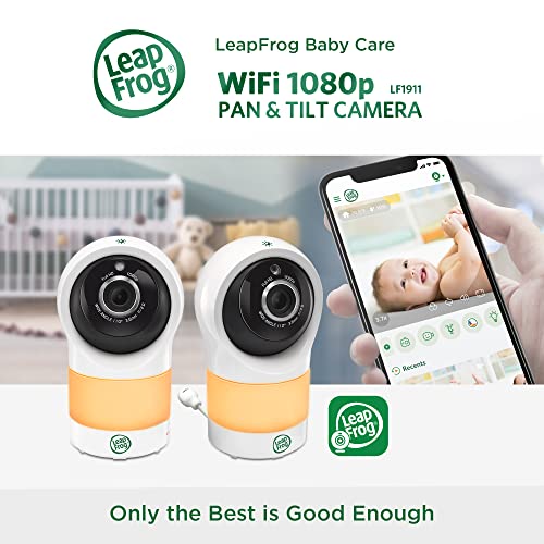 LeapFrog 1080p WiFi Remote Access 360 Degree Pan & Tilt Camera, Video Baby Monitor Night Light, Color Night Vision, LF1911