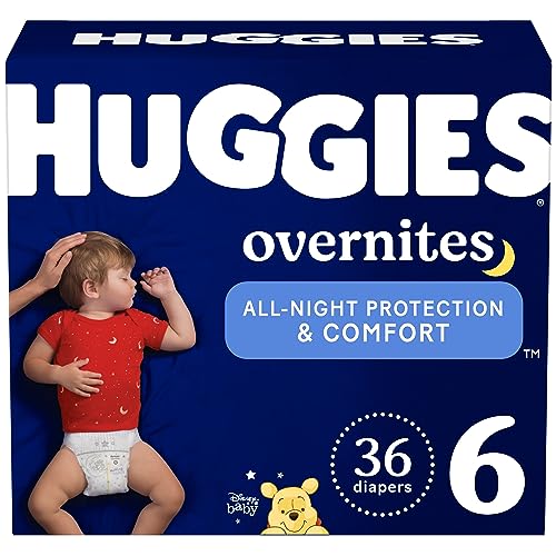 Huggies Overnites Nighttime Baby Diapers, Size 6, Giga Pack, 36 Ct