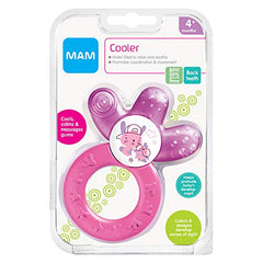 MAM Baby Toys, Teething Toys, Cooler Teether, Girl 4+ Months (1 Count), MAM Cooler Teether for Baby Girl Teething Pain, Baby Essentials