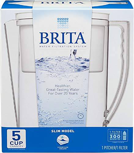 Brita® Small 5 Cup Water Filter Pitcher with 1 Standard Filter, BPA Free, Metro, White - Zecoya