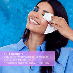 NIVEA 3-in-1 Biodegradable Face Cleansing & Makeup Removing Wipes for Sensitive Skin, 40 Wipes