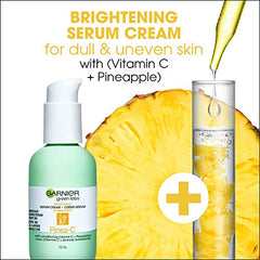 Garnier Green Labs Pinea-C Brightening Serum Cream, With Conditioning Vitamin C + Pineapple, Hydrates & Brightens Skin, Broad Spectrum SPF30, For Dull & Uneven Skin Including Sensitive Skin, 72 ml